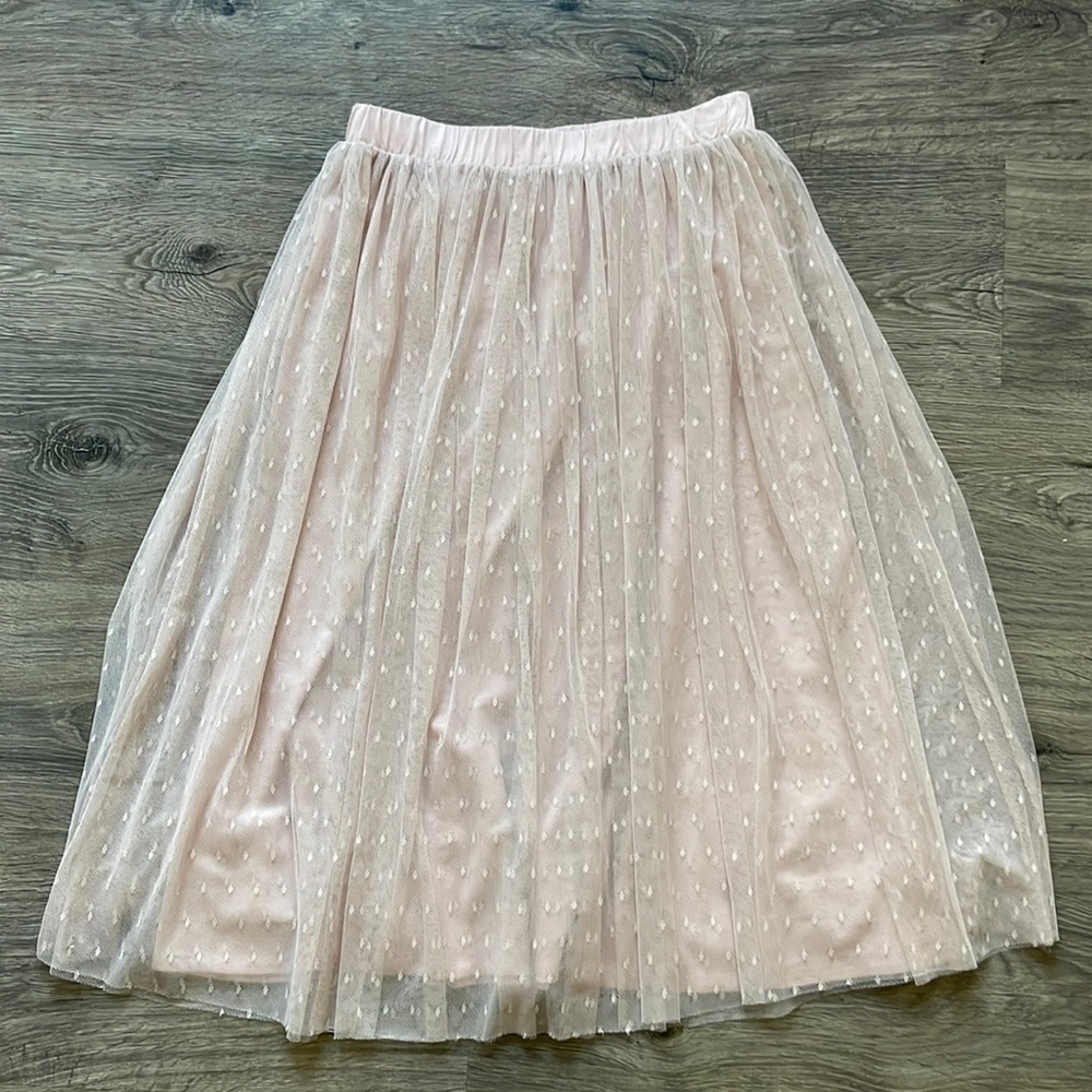 Garnet Hill blush pink tule skirt XS